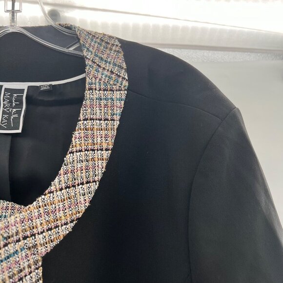 Nicole Miller for Mary Kay Open Front Blazer Jacket Black/Multi Size 22W Petite - Picture 4 of 9